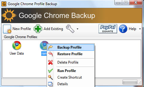 Google Chrome Backup