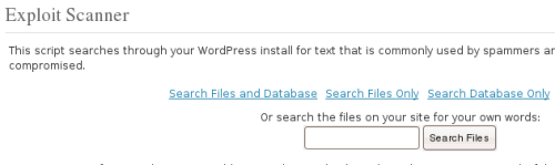Wordpress Exploit Scanner Plugin