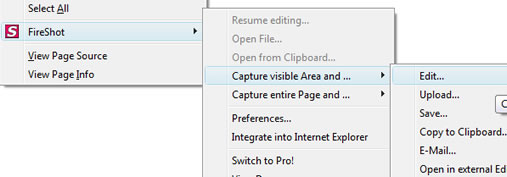 Fireshot addon for Firefox and IE