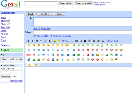 gmail chat smileys. Gmail Emoticons