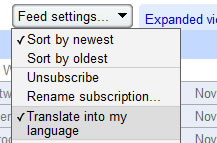 Google Reader Automated Translation