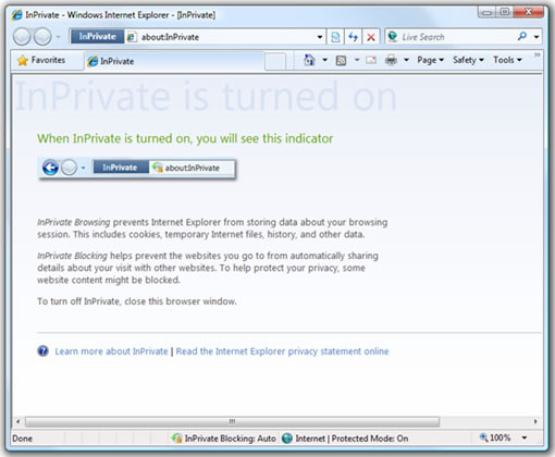 IE8 Privacy Controls