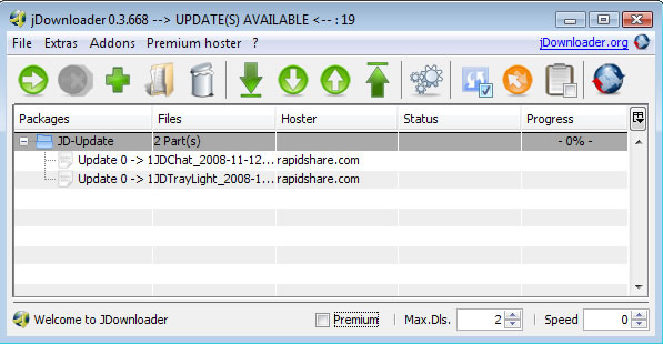 jDownloader, rapidshare download manager