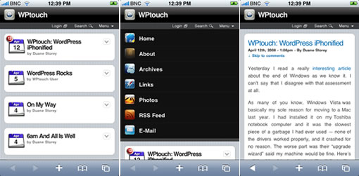 Wptouch WordPress plugin