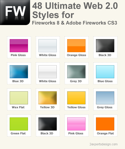 web20 styles for fireworks
