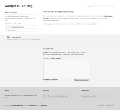 hemingway reloaded theme