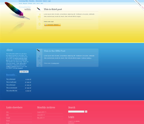 rainbow feather wordpress theme