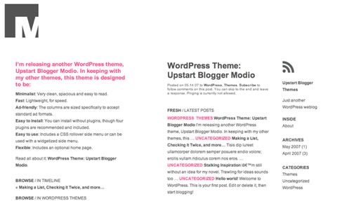 upstart blogger modio theme