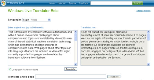 windows live translator