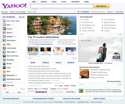 Yahoo Com Homepage. Yahoo says the new home page