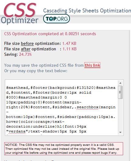 css optimizer