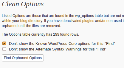 WordPress Clean Options