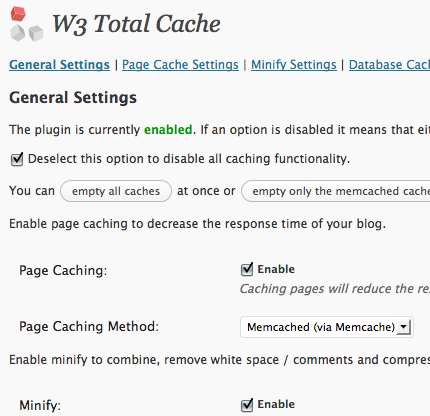 W3 Total Cache Screenshot