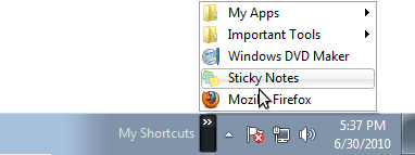 My Shortcuts Toolbar