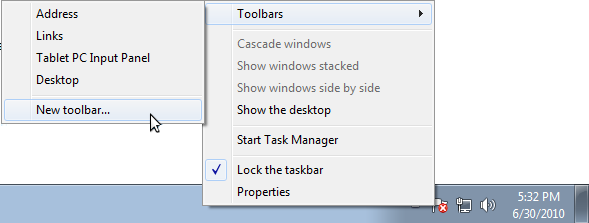 Create New Toolbar