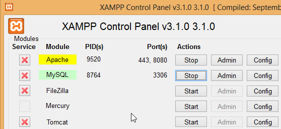 Xampp Control Panel