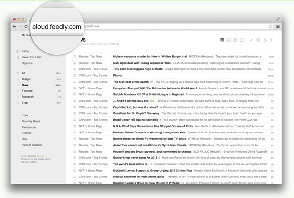 Feedly Cloud Updated