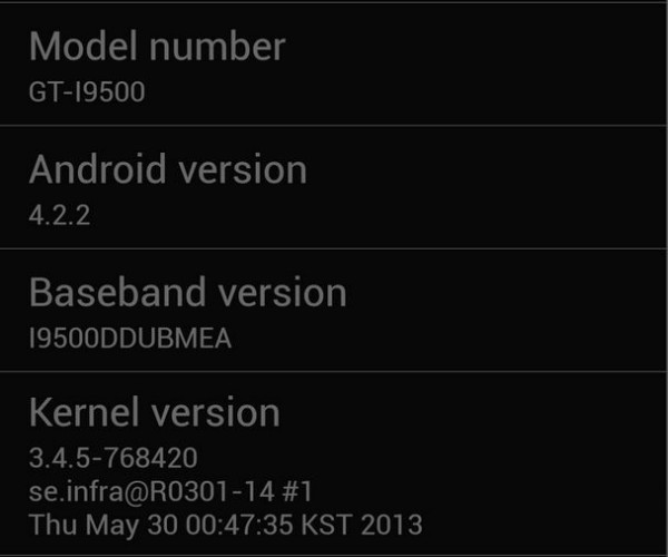 Samsung Galaxy S4 Firmware Update