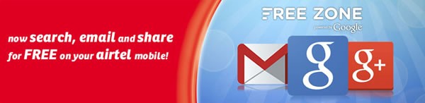 Airtel Google Free Zone offer