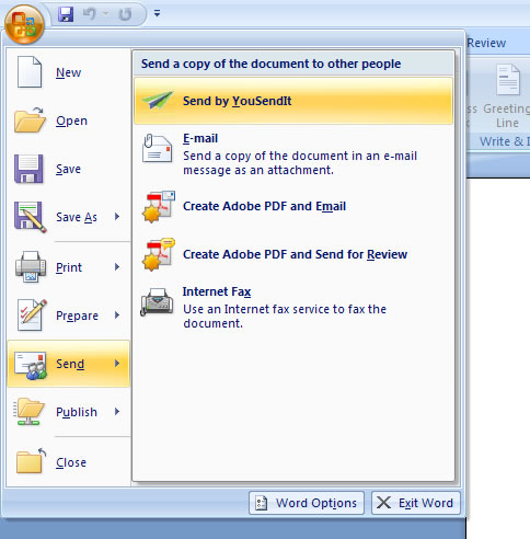 YouSendIt Microsoft Office Plugin