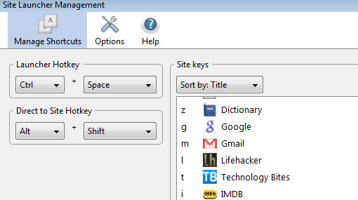 Launch Websites with Keyboard Shortcuts