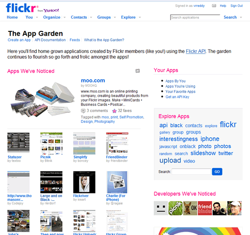 App Garden: Flickr Application Showcase