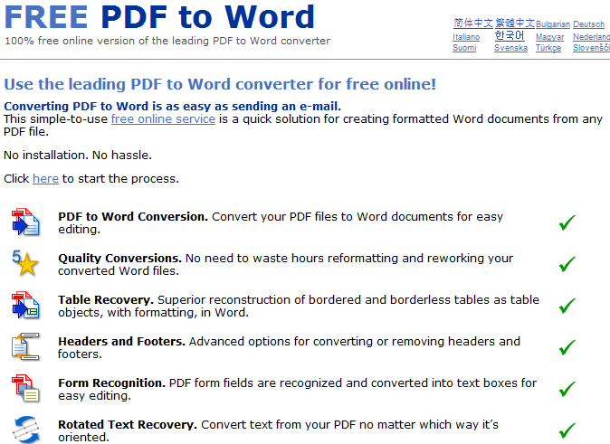 Free PDF to Word