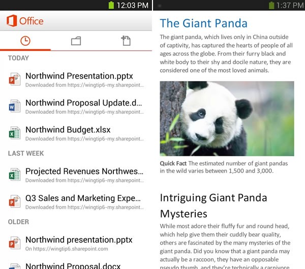 Download Microsoft Office for Android phones