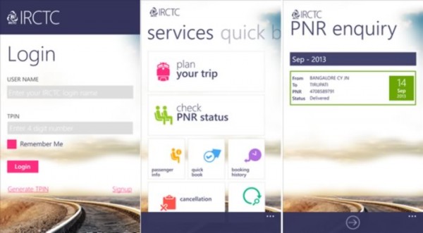 IRCTC Windows Phone App Launched