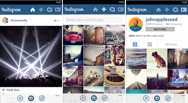 Instagram for Windows Phone released today