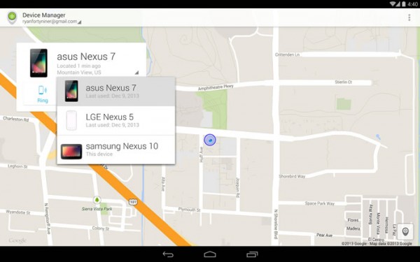 Android Device Manager App now available from Play Store