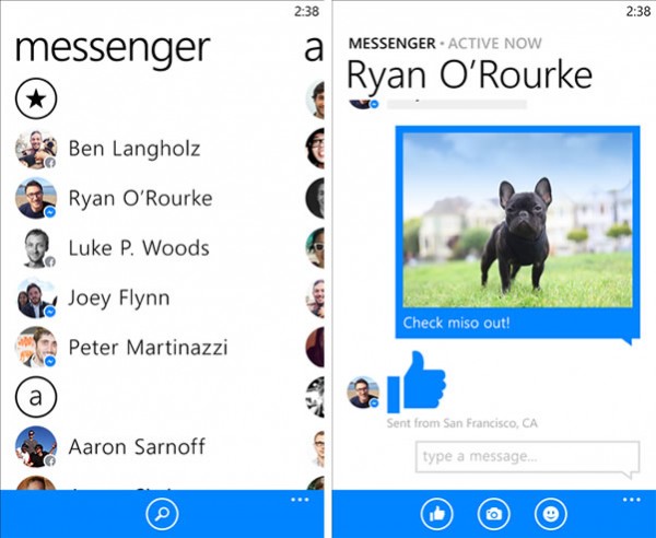 Facebook Messenger for Windows phone released